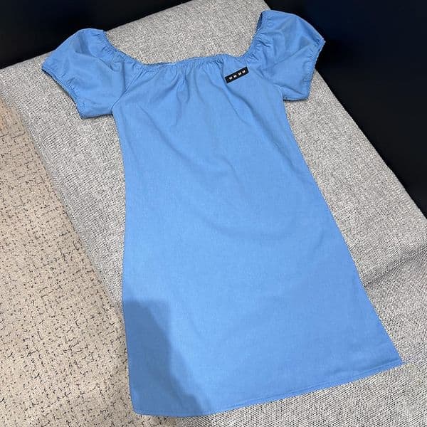 Women Girlish Designer Dress Loose Youthful Puff Sleeve Dress Summer Soft Date Casual Versatile Dress