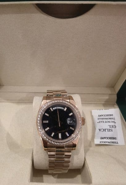 Original 18k Gold Presidential Men's Watch Date Diamond rose gold lightning Dial Men's Stainless Steel Diamond Automatic Watch 051