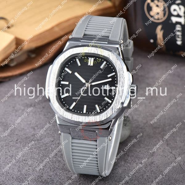 26ss 3A new Simple pate Fashion Watch Rubber Watches Philipes Mens Watch Man Design WristWatcher Watcher Chronograph Automatic date Quartz watch Couple a1 gifts be2