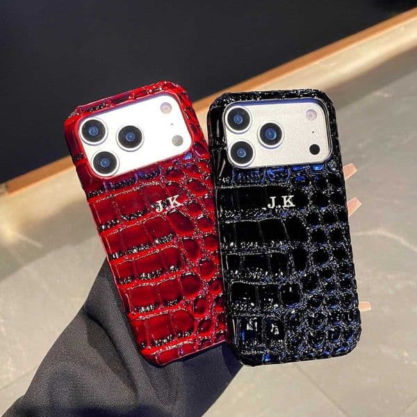 Luxury Crocodile leather grain PU leather Case for 17 16 15 14 Phone Cover 15 14 13 Pro MAX Hard Shockproof Back Funda S26331