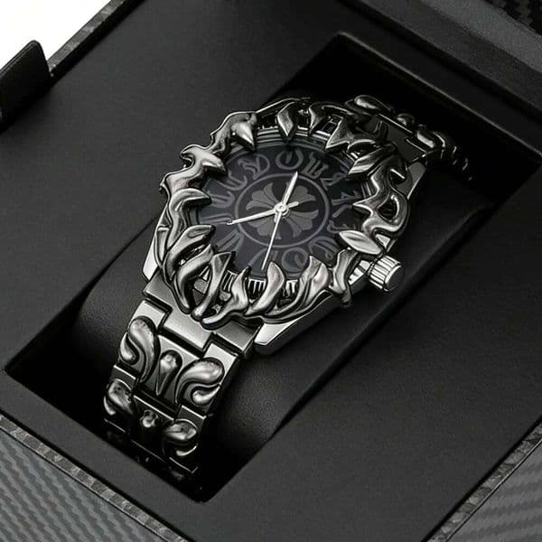 Quartz Croco Iris Shape Claw Alabaster Style Retro Y2K European American Hip hop Luxury Men Watch 26W0331
