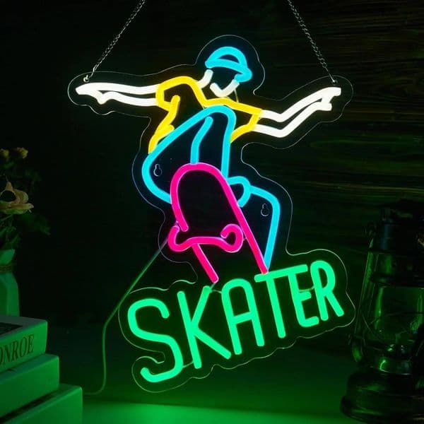Bestseller Skater Sign USB LED For Gaming Room Bar Bedroom Decoration Art Wall Light Neon Birthday Gift Ddmytues