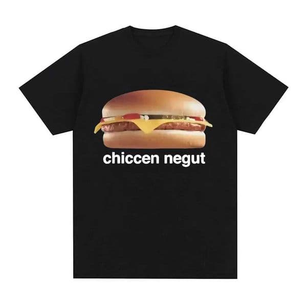 Chiccen Negut Funny Meme Graphic Printed T Shirt Fashion Roundneck Short Slve Casual T Shirts Women Clothing Z260331