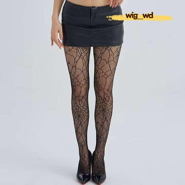 High Waist Transparent Thin Dark Women Sexy Fishnet Black Tights Halloween Net Socks Skull Pantyhose