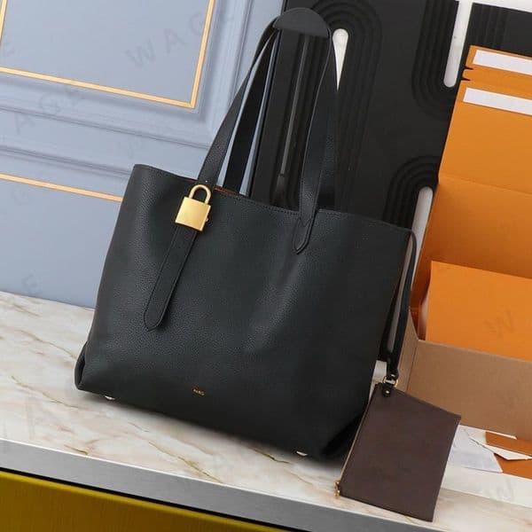 Low Key Cabas MM Tote Bag Earthy Colorway for Women Designer Handbag 25341 Shoulder Bag Padlock Crossbody Bag Luxury Leather Underarm Bag