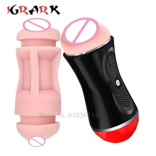 Double Head Masturbator Cup Male Sex Machine Masturbation Realistic Blowjob Vagina Pocket Pussy Deep Throat Adult Toys For Men