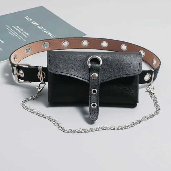 Pu Leather Waist Bag Large Capacity Belt Bag Women Crossbody Waist Bags with Belt Chain Mobile Phone Bag Purse H260331