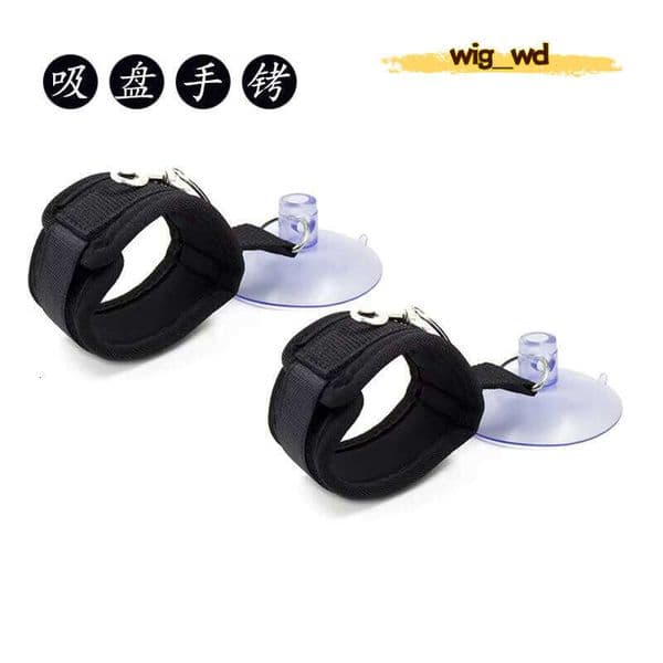 Shower Room Sucking Disc BDSM Bondage Nylon Handcuff for Couple Flirting Sex Toy