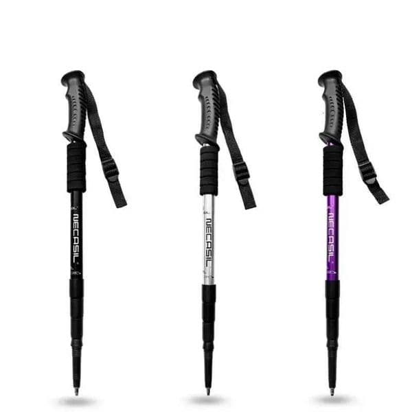 1pc Aluminium Alloy Teleskopic Stick Hiking Poles Basto De Trekking Walking Stick Ultralight Absorber Walking Cane Alpenstock Z260331