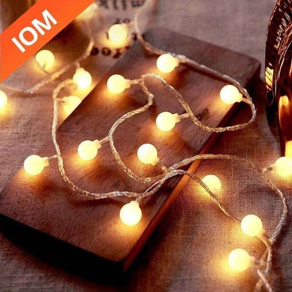 10M USB/Battery Power Ball LED String Garland Outdoor Lamp Wedding Garden Fairy Lights Christmas Decoration 26L0331