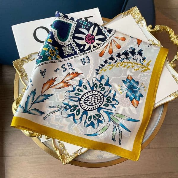 Size 53*53 designer scarf wool silk scarf fashion silk scarf square summer new style silk womens ribbons for work travel outdoor and home headband