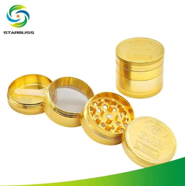 Smoking Pipes 40mm 4-layer gold smoke grinder, gold coin grinder