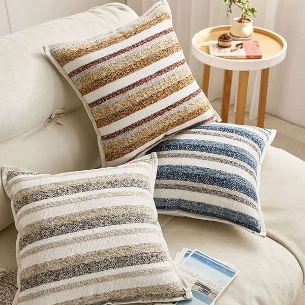 Simple Three-Dimensional Striped Jacquard Pillowcase Cojines Polyester Decor Home Sofa Throw Cushion Cover Headboard Pillowcases 26W0331