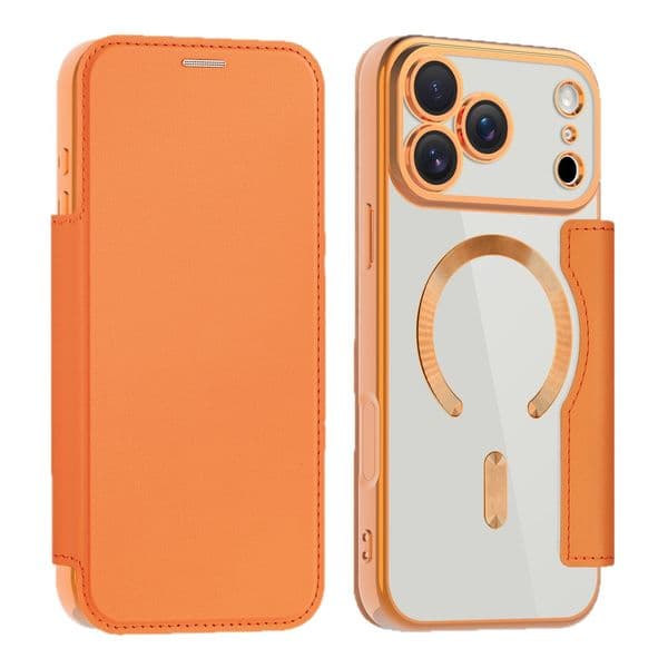 Luxury Flip Cover Magnetic MagSafe Leather Phone Case For iPhone 17 Air 16e 16 15 14 Plus 13 12 11 Pro Max Shockproof Protective Cover