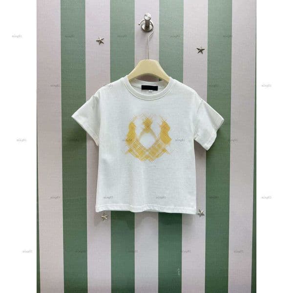 Brand baby T-shirt Golden symmetrical pattern child tshirt Round neck kids designer clothes boys girls Short Sleeve tees A234X07N055