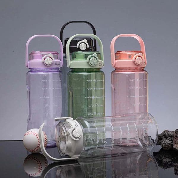 152Liter Sport Straw Water Bottle With Time Scale Plastic Summer Cold Juice Cup Large Capacity Portable Travel Bottles 260429