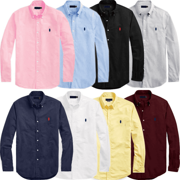 Luxury Men's Casual Shirts Long Sleeve Embroidery Button Down Social Business Tshirts Solid Color Tops Blouse For Men Women thumbnail 2