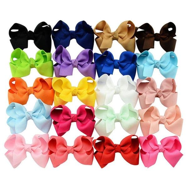 Kids Hair Bows Clips for Baby Girls Grosgrain Ribbon Handmade Sweet Hairpins Barrettes Headwear Children Hair Accessories K02005