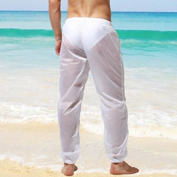 Ultrathin Jammer Men Rashguard Beach Pants UV Protect Rash Guard Surf Sails Trousers Semi Transparent Fast Dry Water Sport Pant 260429
