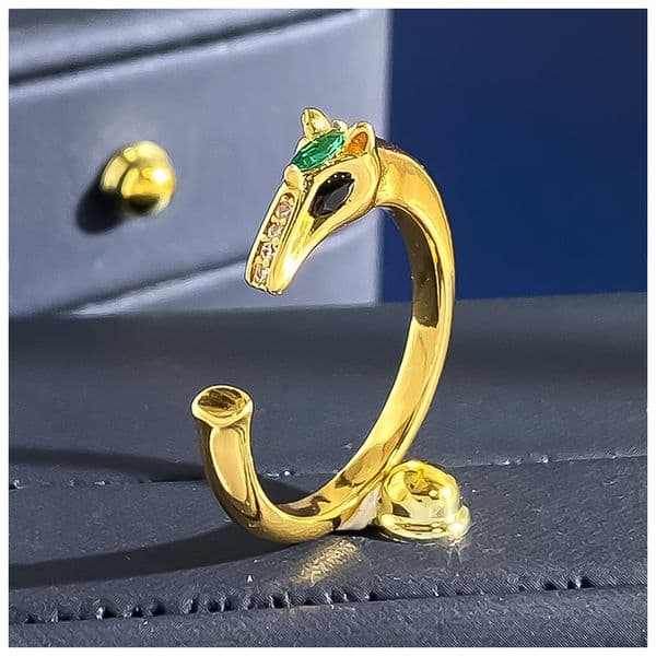 Designer Ring Ring Women Diamond Emerald Zircon Horse Open Rings Luxury Jewlery Designer for Women Elegant Timeless Sparkling Gift Premium
