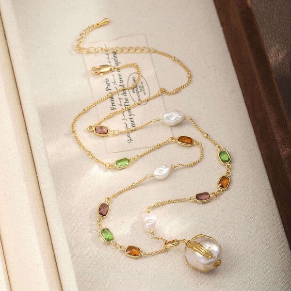 Luxury Niche Freshwater Pearl Necklace For Women, Multi-Bead Crystal Collarbone High-End Sweater Chain, New Chinese-Style Accessory High-Quality