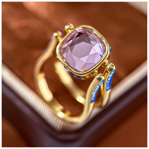 Designer Ring for Women Gemstone Ring Colorful Candy Cushion Cut Diamond Double Sided Bright Design Rings Luxury Jewlery Designer for Women Timeless Elegant Gift