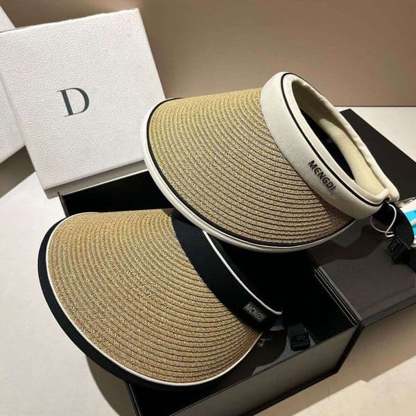 Original Japanese fine-weave open-top hat, summer black-coated UV protection sunshade cap without a top