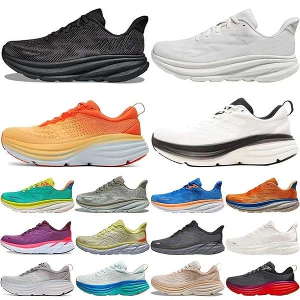 Bondi 8 Clifton 9 Athletic Shoes Runner Carbon x2 Triple Black White Light Blue Outdoor Sports Designer Trainers Lifestyle Shock Absorption size 36-45