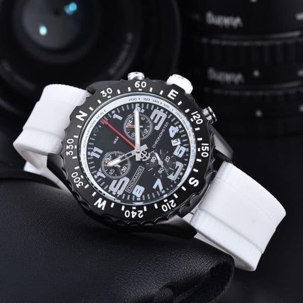 TOP Hot Men's Watch Fashion Business Sports Men's Quartz Watch colored rubber strap With Automatic Date Thanksgiving Gift br080