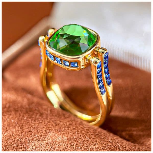 Designer Ring Ring for Women Colorful Gem Candy Cushion Cut Diamond Double Sided Bright Art Design Rings Luxury Jewlery Designer for Women Elegant Premium Gift