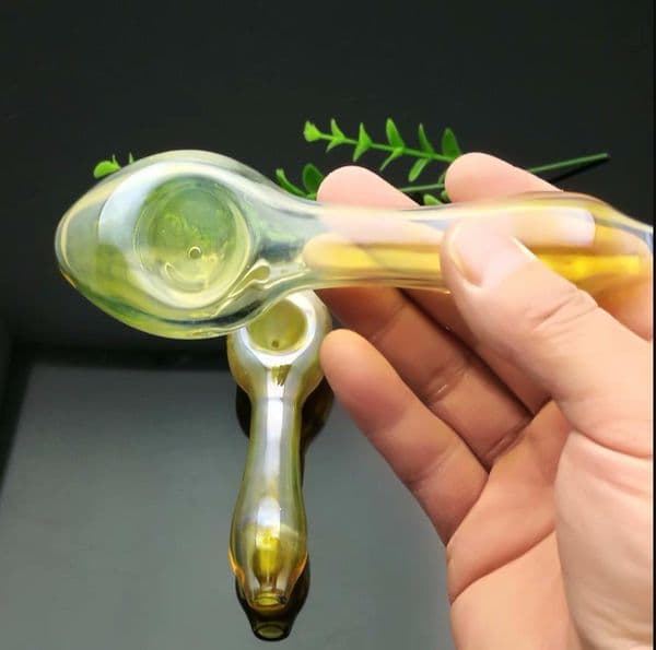 Glass Smoking pipes hookah Oil Burner Pipes Smokings New Colorful Yellow Extended Glass Pipe