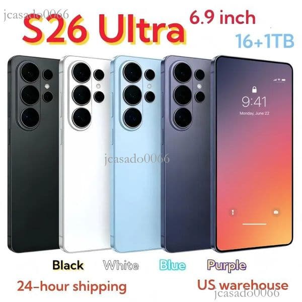 S26 ultra 5G 16GB+1TB unlock touch screen Android smartphone camera high-definition display Face ID GPS phone video