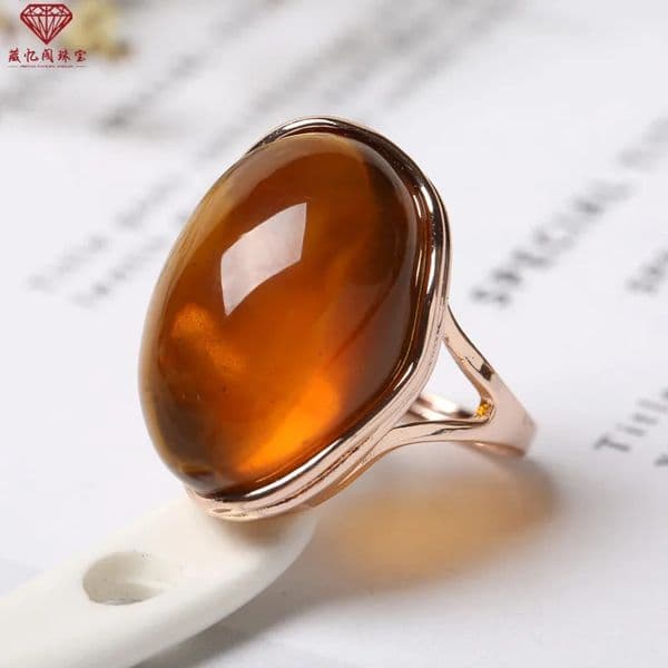 Natural Blue Amber Ring Adjustable Women Men Healing Gemstone Fine Jewelry Genuine Yellow Red Baltic Rings Anillos Mujer 260430