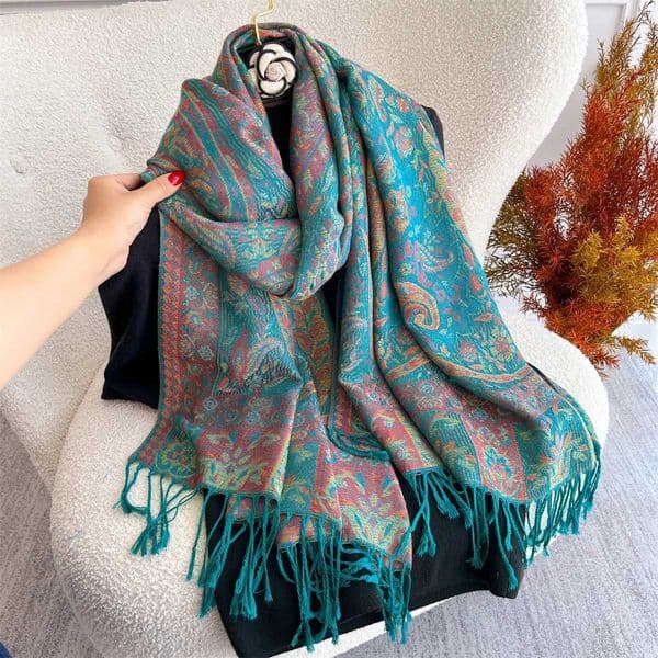70x180cm Winter Warm Thick Jacquard Scarf Outdoor Women Travel Paisley Cashmere Tassel Shawl Neck Wrap H260430