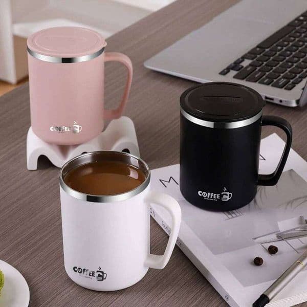 Portable Thermal 304 Stainless Steel Double Wall Insulated Drinking Cup With Handle Anti Scald Sealed Tea Milk Coffee Mug