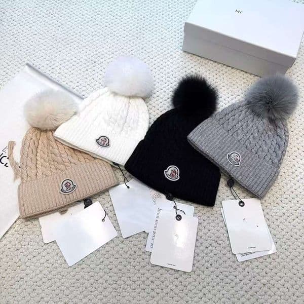 Animal Fur Ball Braided Style Knitted for Men and Women Winter Warm Thick Versatile Ear Protection Hat with QR Code