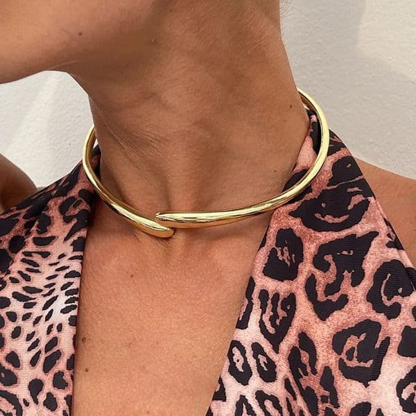 DIEZI Steampunk Vintage Irregular Torques Necklace For Women Men Hip Hop Punk Gold Silver Color Clavicle Necklace Jewelry 260430