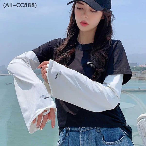 UPF 50 Breathable Ice Silk Sleeve Guards Loose Fit Summer UV Protection Cooling Arm Sleeves for DrivingCycling 250910BJ