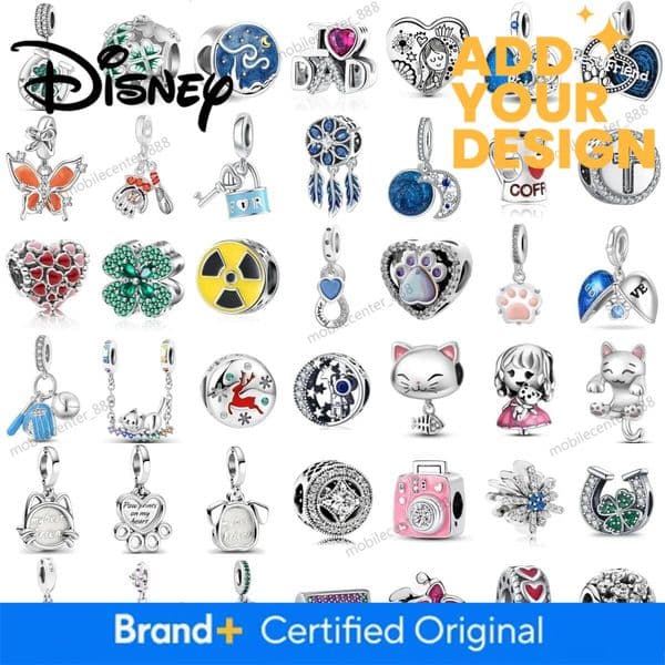 Designer Disney Jewelry Hot New Silver Princess Dress Pendant Bead Apple Clover Best Pet Friend Charm Fit Original Women Bracelet DIY Fine Jewelry Luxury