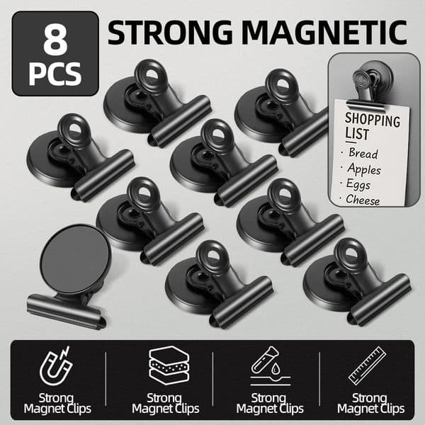 Strong Magnets Magnetic Clips Bulldog Heavy Duty Perfect for Whiteboard Po Displays Home 260430
