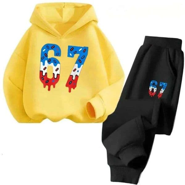 Children's Minnie Print Top+Pants Sports Sweet and Cute Warm Hoodie Set Suitable for Girls S260424