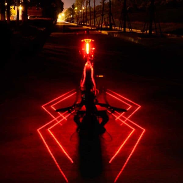 Bike Lights Folding Laser Light Front Rear Safety Warning Bicycle USB Rechargeable Tail Waterproof Cycling Lamp 231206