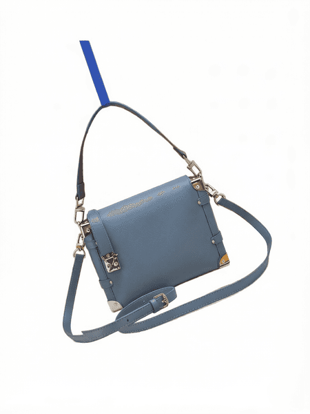 Designer women's denim blue shoulder crossbody handbag