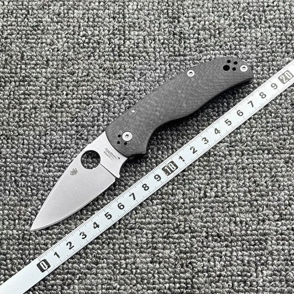 C41Carbon Fiber Handle Folding High Hardness Outdoor Camping Wilderness Survival Pocket Tool Knife