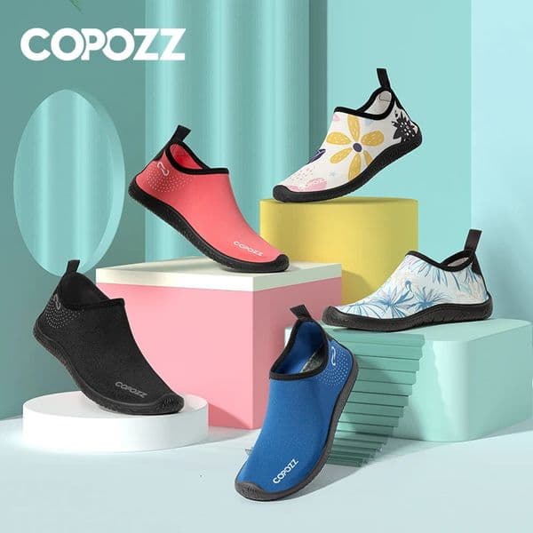 COPOZZ Unisex Swimming Water Shoes Non-Slip Breathable Sneakers Men Women Diving Beach Shoes Wading Barefoot Shoes Aqua Shoes 260430