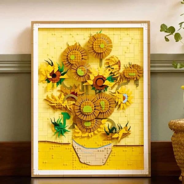 2026 New 2615Pcs Moc 31215 Vincent Van Gogh Sunflowers 3D Art Mural Building Blocks Sets Diy Creative Decorate Bricks Toys Kids Gift Z251007 Designer F