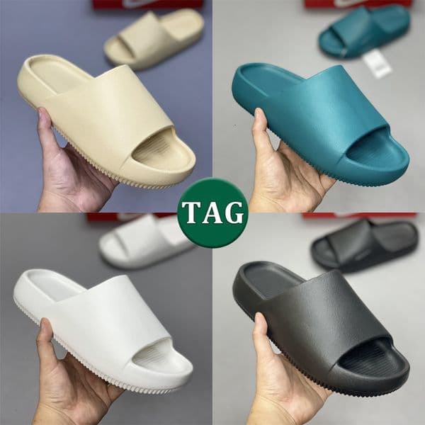 Calm Slide Sandals Sand Designer Slippers Men Women Black Sesame Sail Geode Teal Jade Ice Mens Trainers Outdoor Sports Sneakers Sliders 36-45