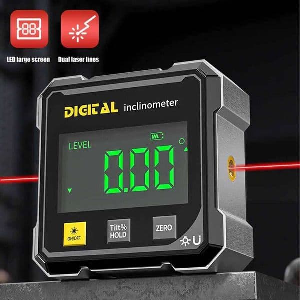 Household Double Laser Inclinometer Multifunctional Four Sided Magnetic Absorption Angle Level Small Slope Measuring Tools