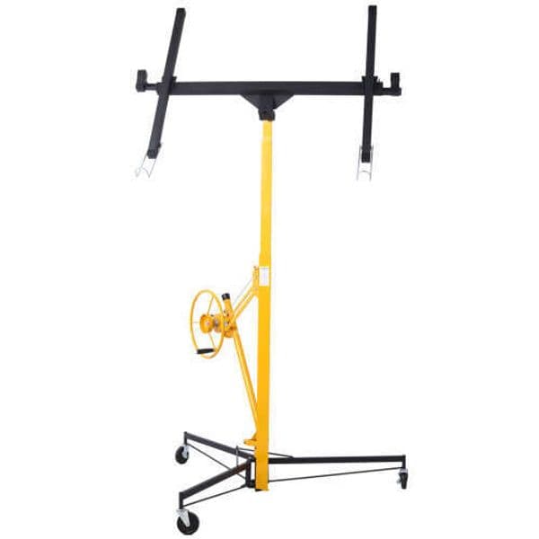 11' Lift Drywall Panel Hoist Jack Lifter, BLACK+YELLOW