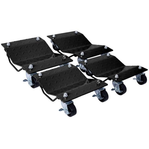 Dolly, Heavy Duty Dolly,4 Tire Wheel Dolly Car Stakes 6000lbs Capacity,Black